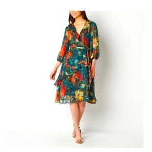 Mulitcolor Fall chiffon dress by Danny & Nicole.